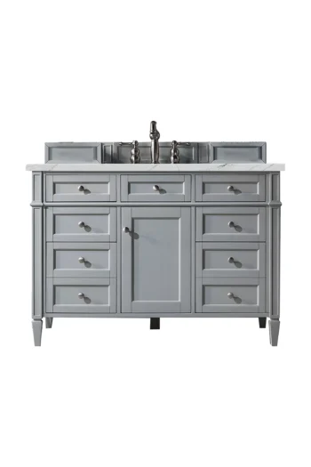 Brittany 48" Single Vanity, Urban Gray w/ 3 CM Ethereal Noctis Quartz Top