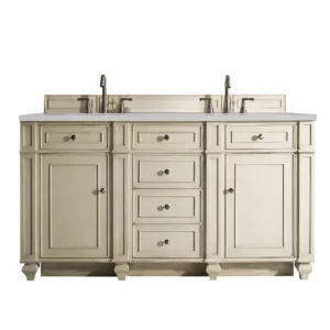 Bristol 60″ Double Vanity, Vintage Vanilla w/ 3 CM Eternal Serena Top