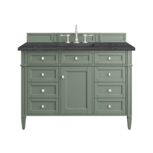 Brittany 48″ Single Vanity, Smokey Celadon w/ 3 CM Charcoal Soapstone Top