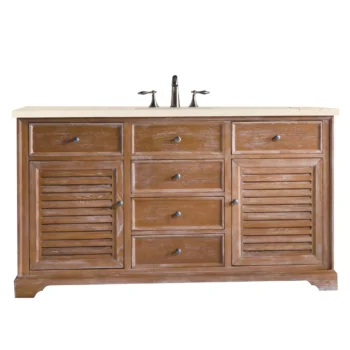 Savannah 60" Single Vanity, Driftwood w/ 3 CM Eternal Marfil Quartz Top