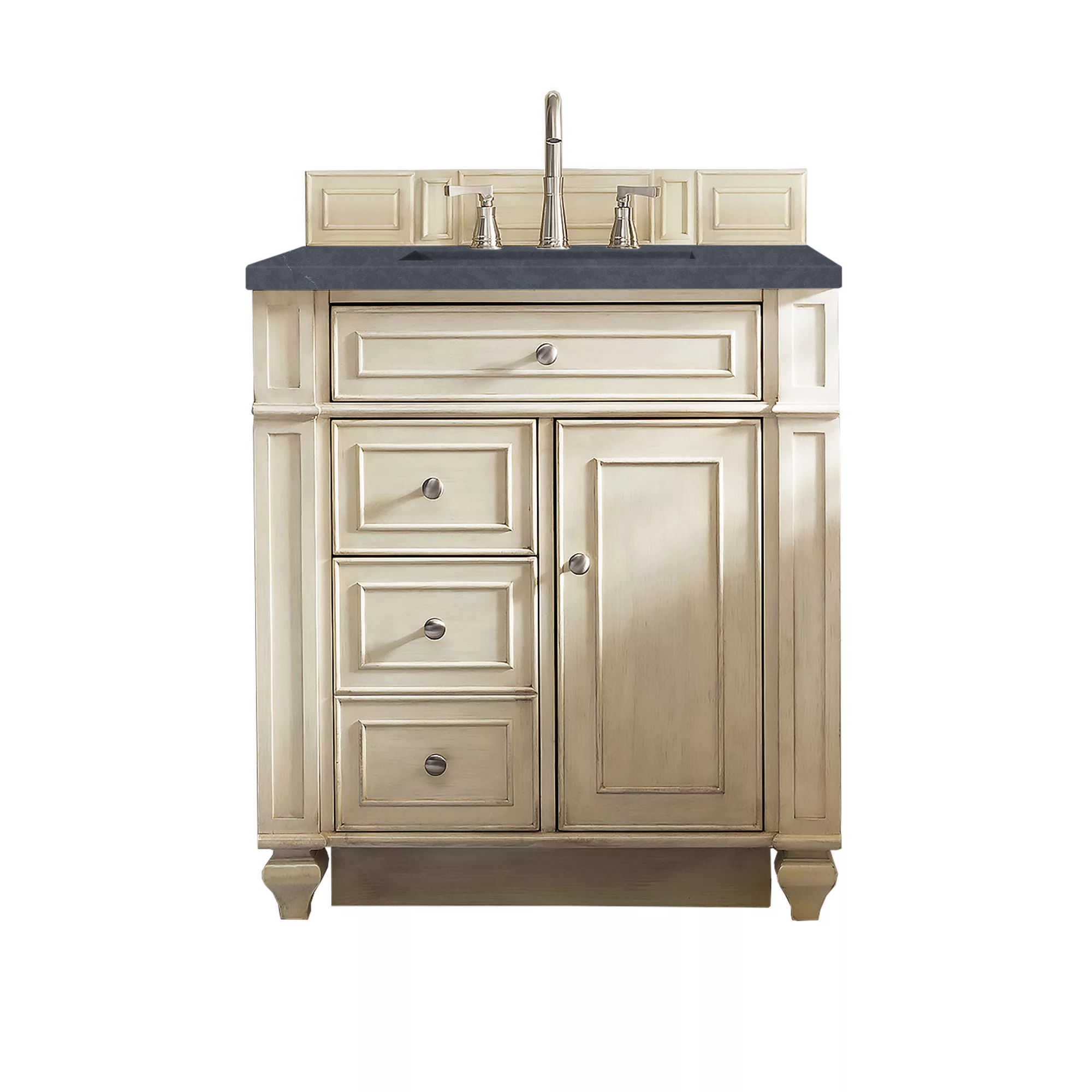 Bristol 30" Single Vanity, Vintage Vanilla w/ 3 CM Charcoal Top