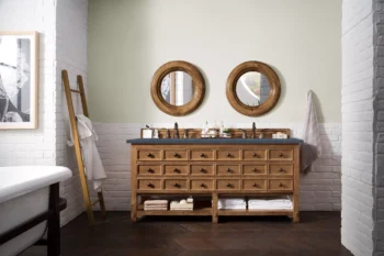 Malibu 72" Double Vanity, Honey Alder w/ 3 CM Charcoal Soapstone Quartz Top - Image 2