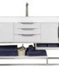 Columbia 72″ Single Vanity, Glossy White w/ Glossy White Composite Stone Top