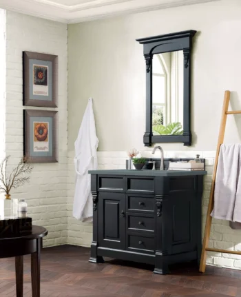 Brookfield 36" Single Vanity, Antique Black w/ 3 CM Cala Blue Top - Image 3