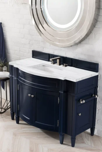 Brittany 46" Single Vanity, Victory Blue w/ 3 CM Arctic Fall Solid Surface Top - Image 3