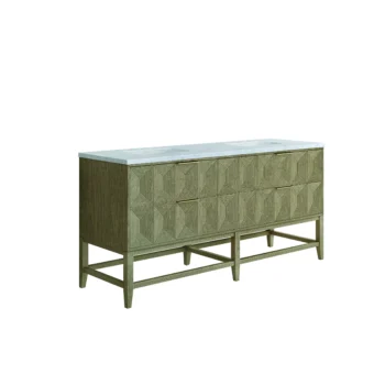 Emmeline 72" Double Vanity, Pebble Oak w/ 3 CM Carrara Marble Top - Image 6