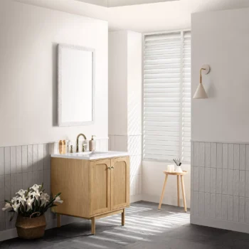 Laurent 30" Single Vanity, Light Natural Oak w/ 3 CM White Zeus Top - Image 6