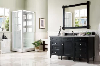 Brittany 60" Single Vanity, Black Onyx, w/ 3 CM Eternal Serena Quartz Top - Image 3