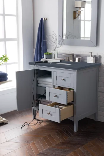 Palisades 36" Single Vanity, Silver Gray w/ 3 CM Charcoal Soapstone Quartz Top - Image 3