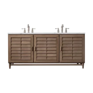 Portland 72″ Double Vanity Whitewashed Walnut w/ 3 CM Ethereal Noctis Quartz Top