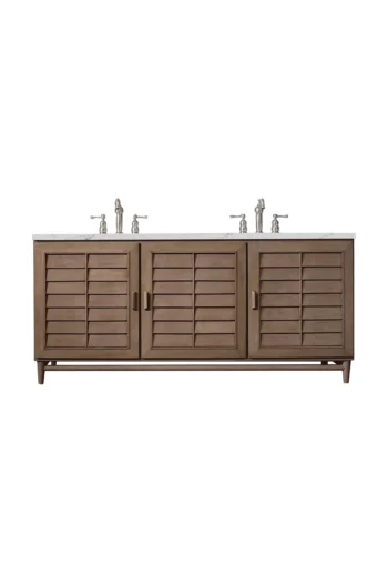 Portland 72" Double Vanity Whitewashed Walnut w/ 3 CM Ethereal Noctis Quartz Top