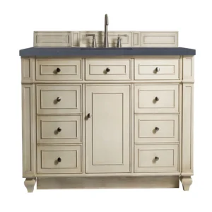 Bristol 48″ Single Vanity, Vintage Vanilla w/ 3 CM Charcoal Soapstone Quartz Top