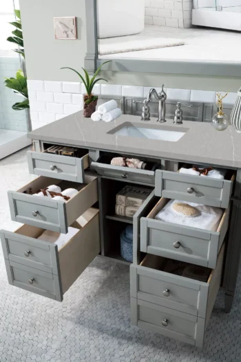 Brittany 48" Single Vanity, Urban Gray w/ 3 CM Eternal Serena Quartz Top - Image 4