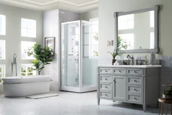 Brittany 48" Single Vanity, Urban Gray w/ 3 CM Ethereal Noctis Quartz Top - Image 3