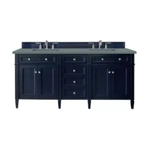 Brittany 72″ Double Vanity, Victory Blue w/ 3 CM Cala Blue Top