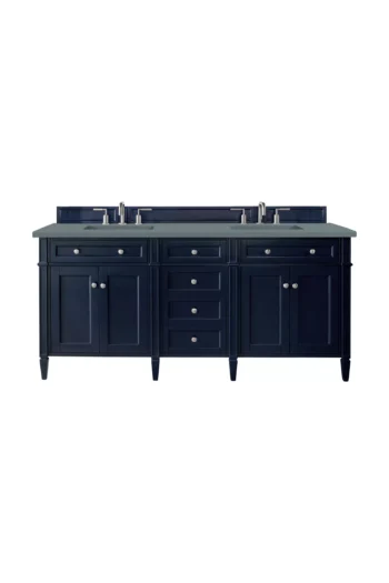 Brittany 72" Double Vanity, Victory Blue w/ 3 CM Cala Blue Top
