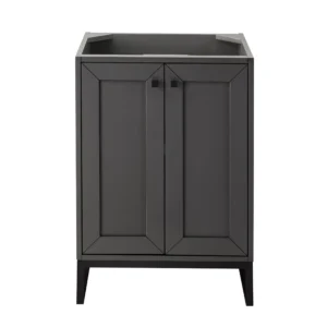 Chianti 24″ Single Vanity Cabinet, Mineral Gray, Matte Black