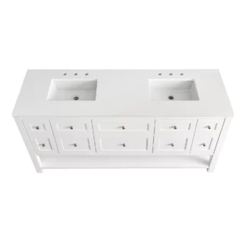 Breckenridge 72" Double Vanity, Bright White w/ 3 CM White Zeus Top - Image 6