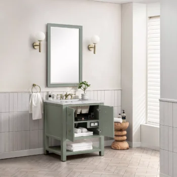 Breckenridge 30" Single Vanity, Smokey Celadon w/ 3 CM Ethereal Noctis Top - Image 4