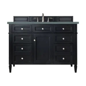 Brittany 48″ Single Vanity, Black Onyx w/ 3 CM Cala Blue Quartz Top