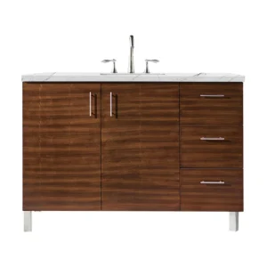 Metropolitan 48″ Single Vanity, American Walnut w/ 3 CM Ethereal Noctis Quartz Top