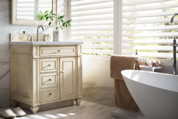 Bristol 30" Single Vanity, Vintage Vanilla w/ 3 CM Carrara Top - Image 3
