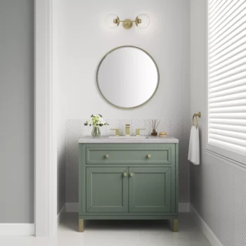 Chicago 36" Single Vanity, Smokey Celadon w/ 3 CM Eternal Serena Top - Image 3