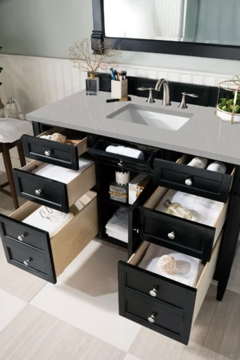 Brittany 48" Single Vanity, Black Onyx w/ 3 CM Eternal Serena Quartz Top - Image 4