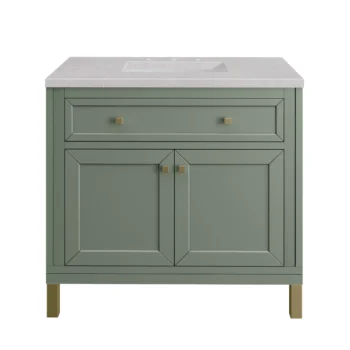 Chicago 36" Single Vanity, Smokey Celadon w/ 3 CM Eternal Serena Top - Image 2