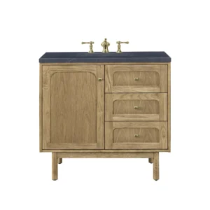 Laurent 36″ Single Vanity, Light Natural Oak w/ 3 CM Charcoal Soapstone Top