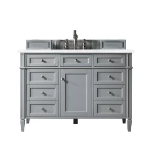 Brittany 48″ Single Vanity, Urban Gray w/ 3 CM Arctic Fall Solid Surface Top