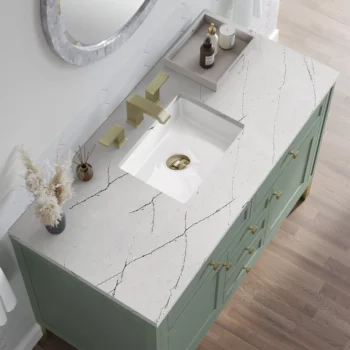 Chicago 48" Single Vanity, Smokey Celadon w/ 3 CM Ethereal Noctis Top - Image 5