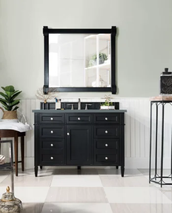 Brittany 48" Single Vanity, Black Onyx w/ 3 CM Cala Blue Quartz Top - Image 2