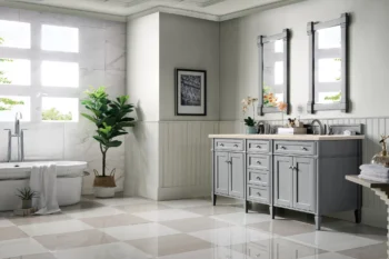 Brittany 72" Double Vanity, Urban Gray w/ 3 CM Eternal Marfil Quartz Top - Image 3