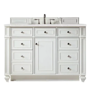 Bristol 48" Single Vanity, Bright White w/ 3 CM Eternal Serena Quartz Top
