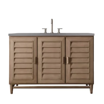 Portland 48" Single Vanity Whitewashed Walnut w/ 3 CM Grey Expo Quartz Top