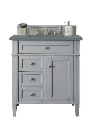 Brittany 30" Single Vanity, Urban Gray, w/ 3 CM Cala Blue Top