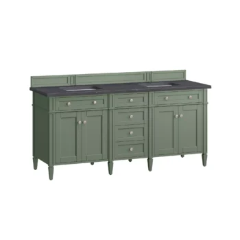 Brittany 72" Double Vanity, Smokey Celadon w/ 3 CM Charcoal Soapstone Top - Image 6
