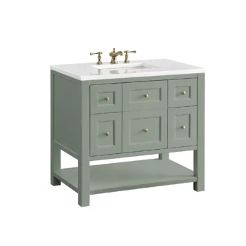 Breckenridge 36" Single Vanity, Smokey Celadon w/ 3 CM Arctic Fall Top - Image 6