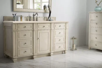Bristol 60" Single Vanity, Vintage Vanilla w/ 3 CM Eternal Marfil Quartz Top - Image 3