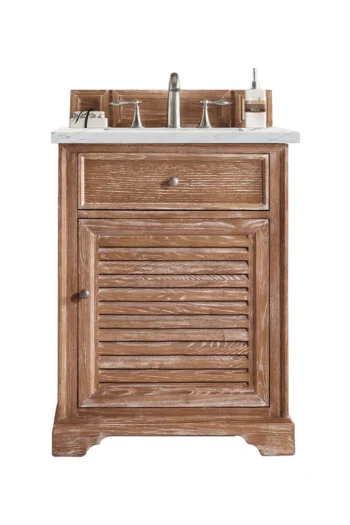 Savannah 26" Single Vanity, Driftwood w/ 3 CM Ethereal Noctis Quartz Top