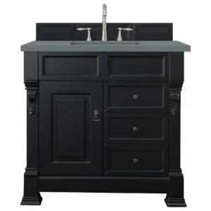 Brookfield 36″ Single Vanity, Antique Black w/ 3 CM Cala Blue Top