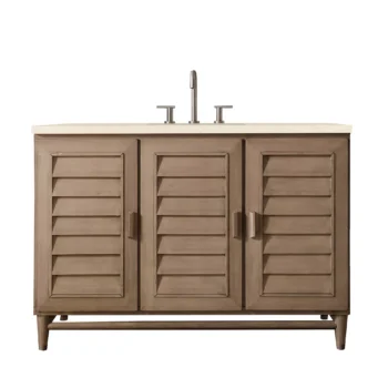 Portland 48" Single Vanity Whitewashed Walnut w/ 3 CM Eternal Marfil Quartz Top