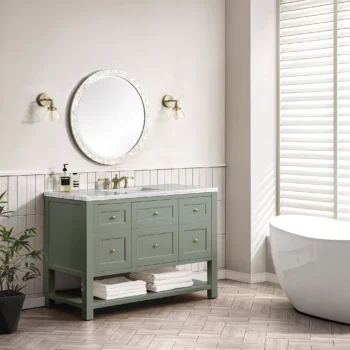 Breckenridge 48" Single Vanity, Smokey Celadon w/ 3 CM Arctic Fall Top - Image 3