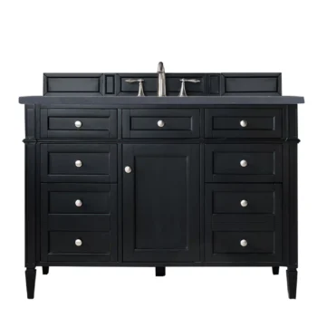 Brittany 48" Single Vanity, Black Onyx w/ 3 CM Charcoal Soapstone Quartz Top