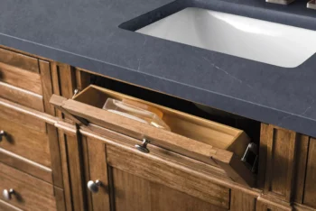 Brittany 60" Single Vanity, Saddle Brown w/ 3 CM Charcoal Soapstone Quartz Top - Image 5