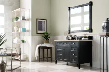 Brittany 48" Single Vanity, Black Onyx w/ 3 CM Eternal Marfil Quartz Top - Image 3