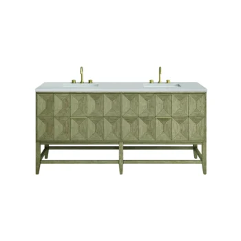 Emmeline 72" Double Vanity, Pebble Oak w/ 3 CM Eternal Serena Top - Image 2