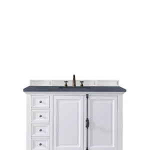 Providence 48″ Single Vanity, Bright White w/ 3 CM Charcoal Top