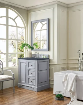 De Soto 30" Single Vanity, Silver Gray w/ 3 CM Charcoal Soapstone Quartz Top - Image 3